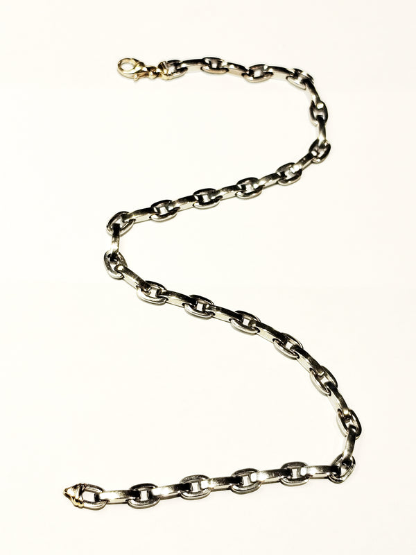 Collier Ras du Cou Or Jaune et Blanc 18K 48.14 Grs