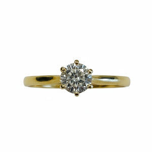 Superbe Bague Solitaire en Or Jaune 18K - 1.48Grs - T56