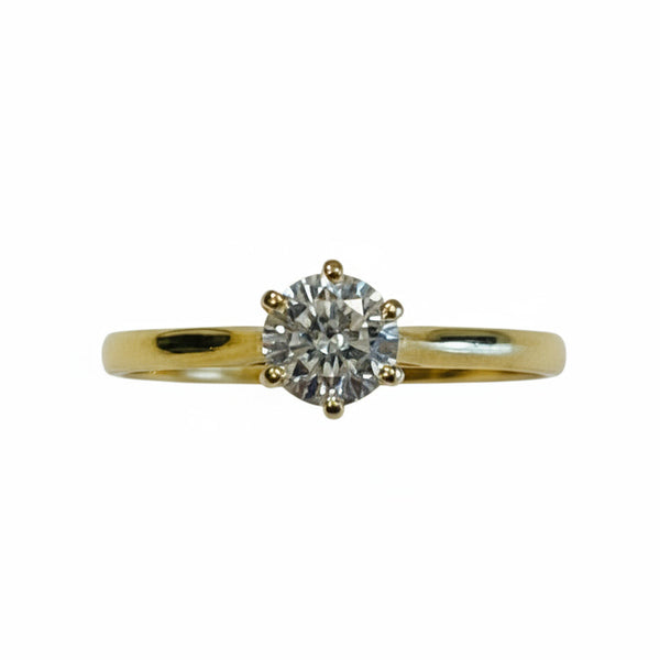 Superbe Bague Solitaire en Or Jaune 18K - 1.48Grs - T56