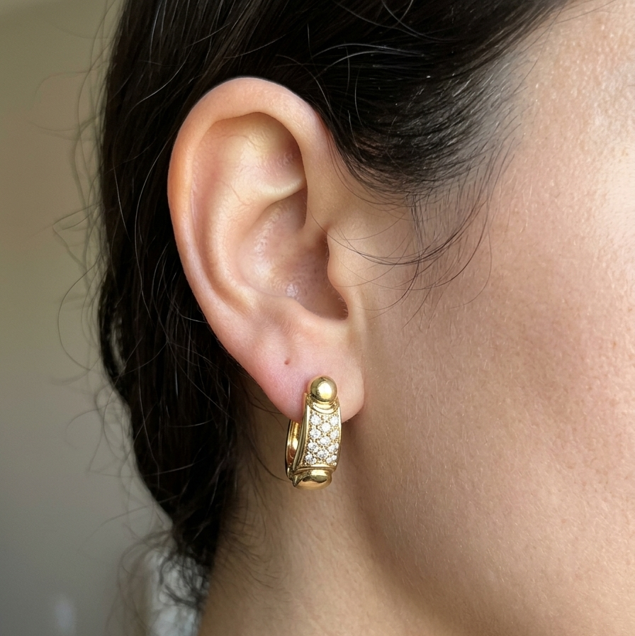 Boucles d'Oreilles Clip Or Jaune 18 K -  9.94 G