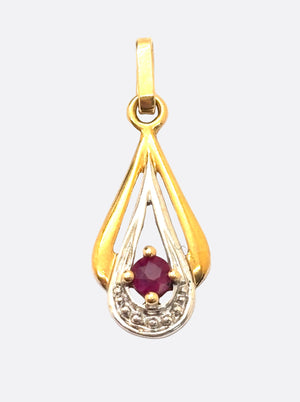 Pendentif en Or Jaune et Blanc 18K - 0.55 Grs