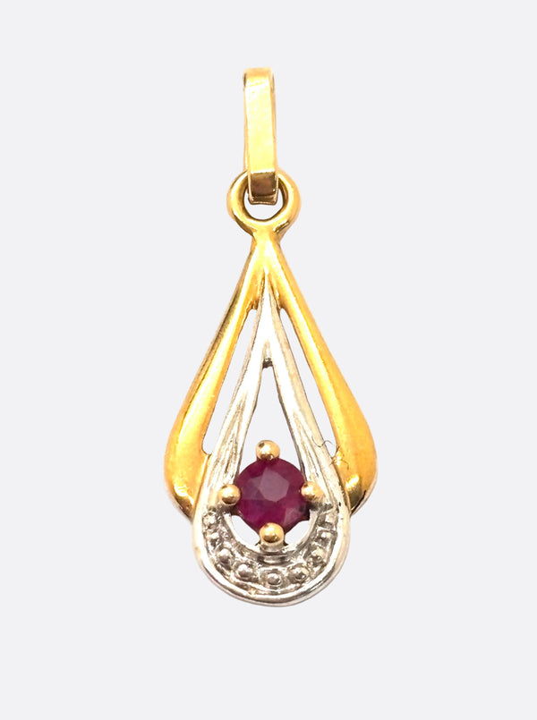Pendentif en Or Jaune et Blanc 18K - 0.55 Grs