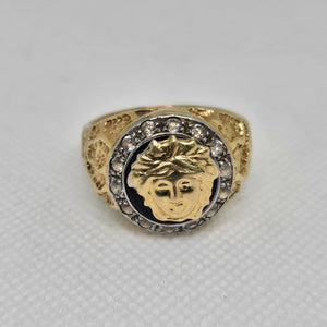 Bague chevalière en or jaune 18K Taille-72