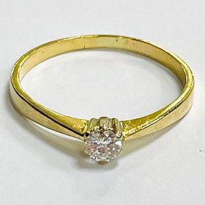 Solitaire en or avec diamant - 18k - T60 - 2.41gr