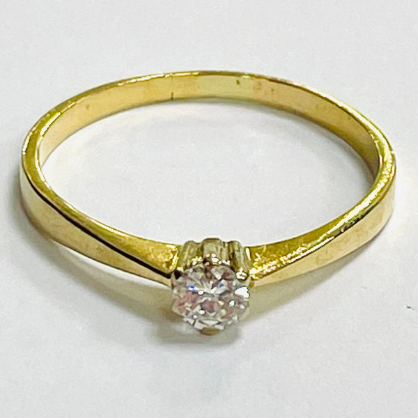 Solitaire en or avec diamant - 18k - T60 - 2.41gr