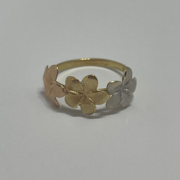 Bague Or Jaune Demi Tour Fleur 18 Carats - Taille 51.5 1.65 Grs