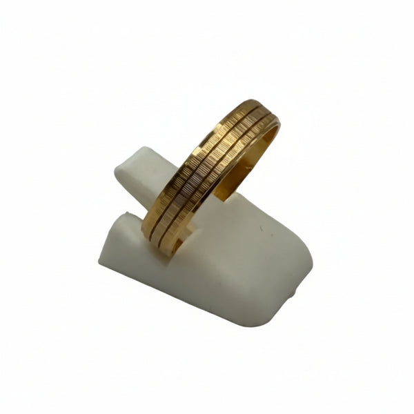 Bague Alliance Or Jaune et Blanc 18K -  T61 - 3.07gr