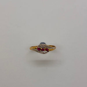 Bague en or jaune et blanc 22K Taille-62