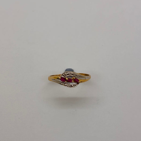 Bague en or jaune et blanc 22K Taille-62