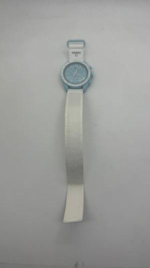 Montre Swatch Oméga Uranus 2022 Bleu Ciel Biocéramique VELCRO®