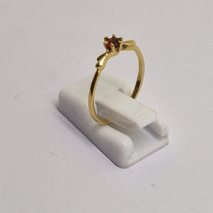 Solitaire Or Jaune 18 Carats avec Grenat 1.34 Grs - Taille 52