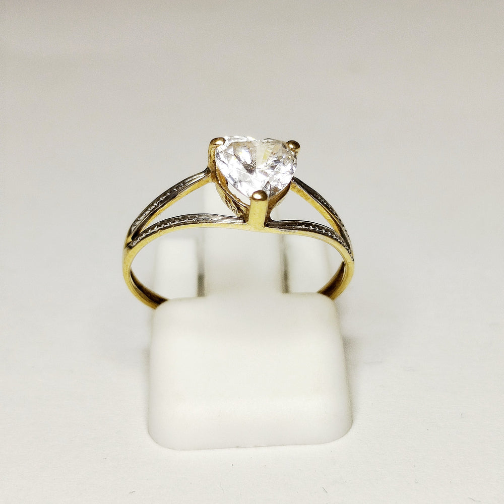 Bague Solitaire en Or Jaune 18 K Taille-52