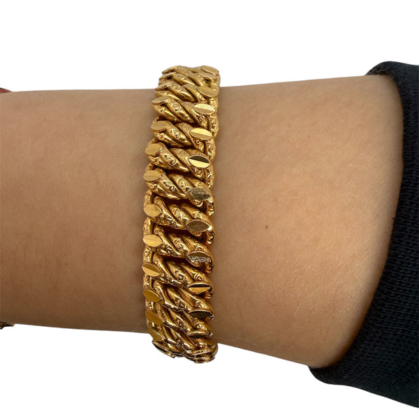 Bracelet en Or Jaune -18 Carats Poids : 25.73 Grs