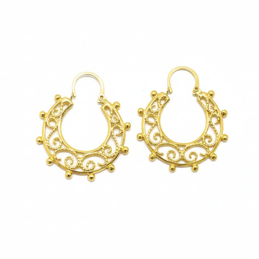 Boucles d'oreilles créoles or jaune 18k - 3.38 G