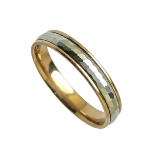 Bague Alliance Or Jaune et Blanc 18k