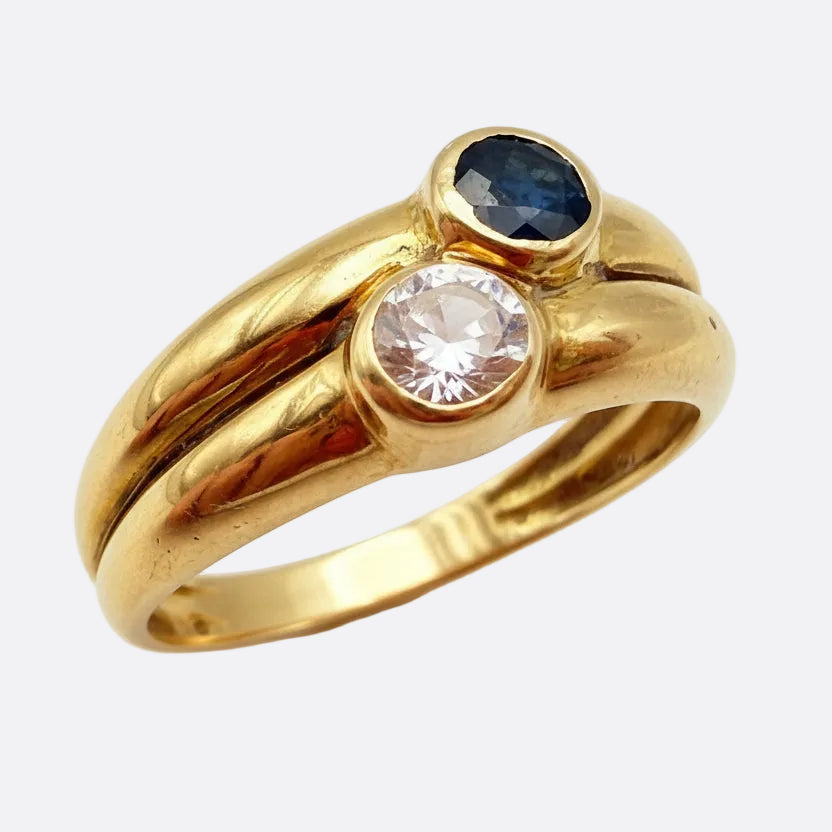 Bague Or Jaune 18k avec Oxyde de Zirconium - 3.2 G - T54