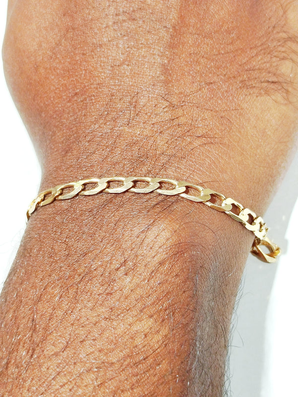 Bracelet gourmette en or jaune 18K - 9.63g