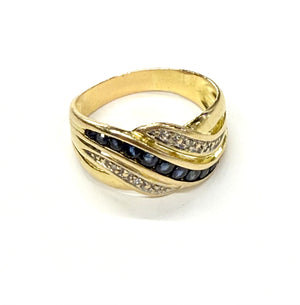 Bague empierrée 18K avec Saphirs et Diamants
