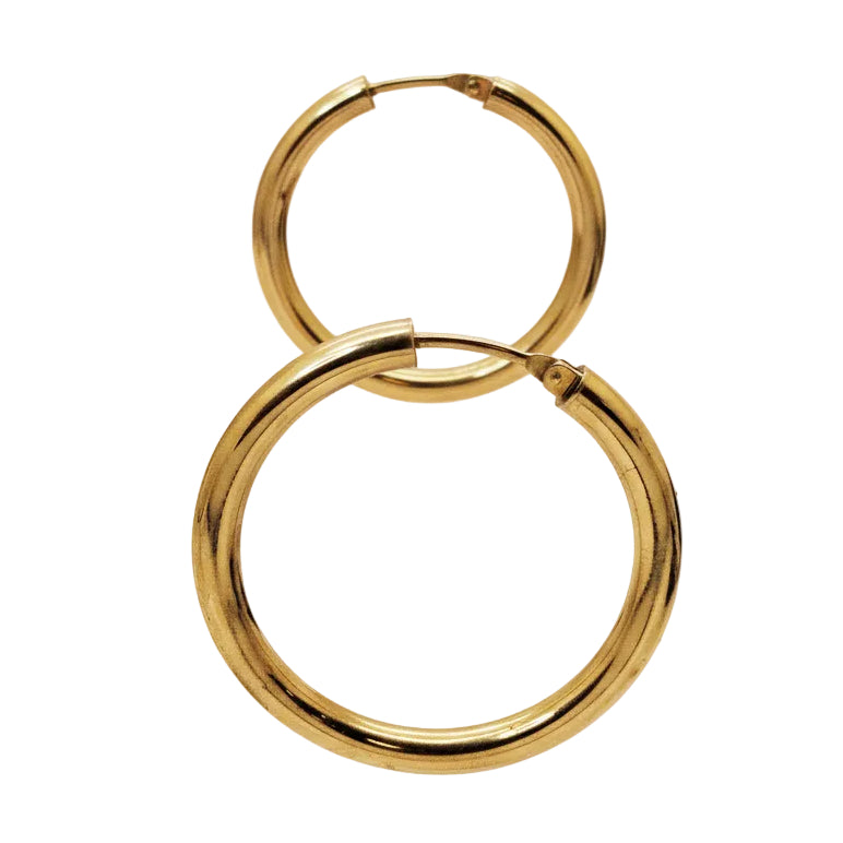 Boucles d'oreilles créoles en or jaune 18k - 2.43 G