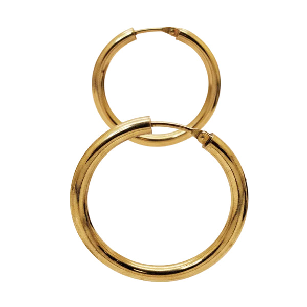 Boucles d'oreilles créoles en or jaune 18k - 2.43 G