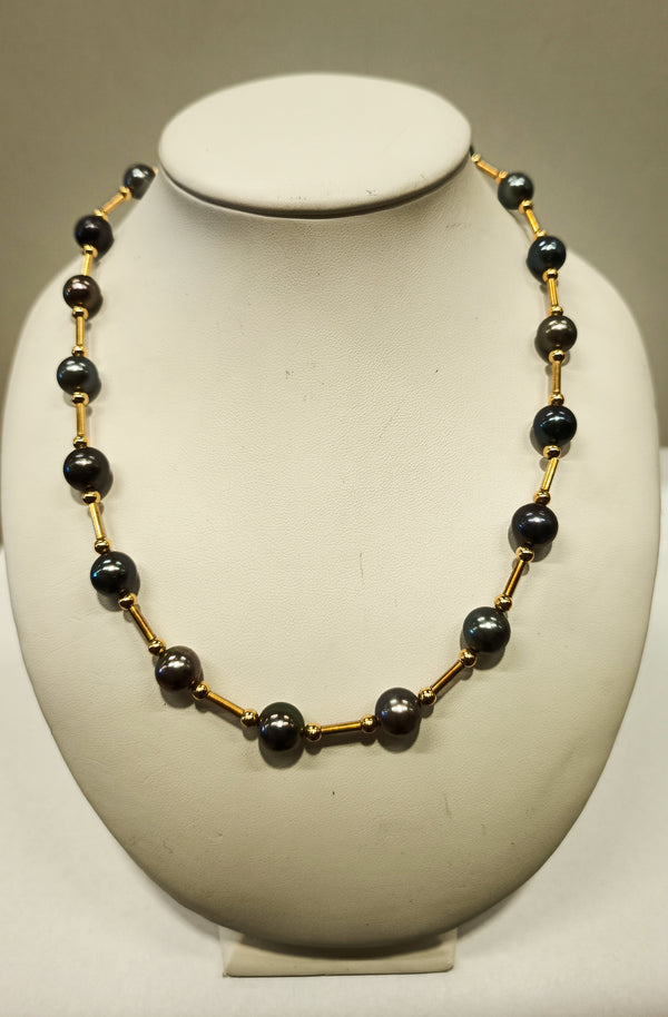 Collier Princesse en Or Jaune 750 avec Perles