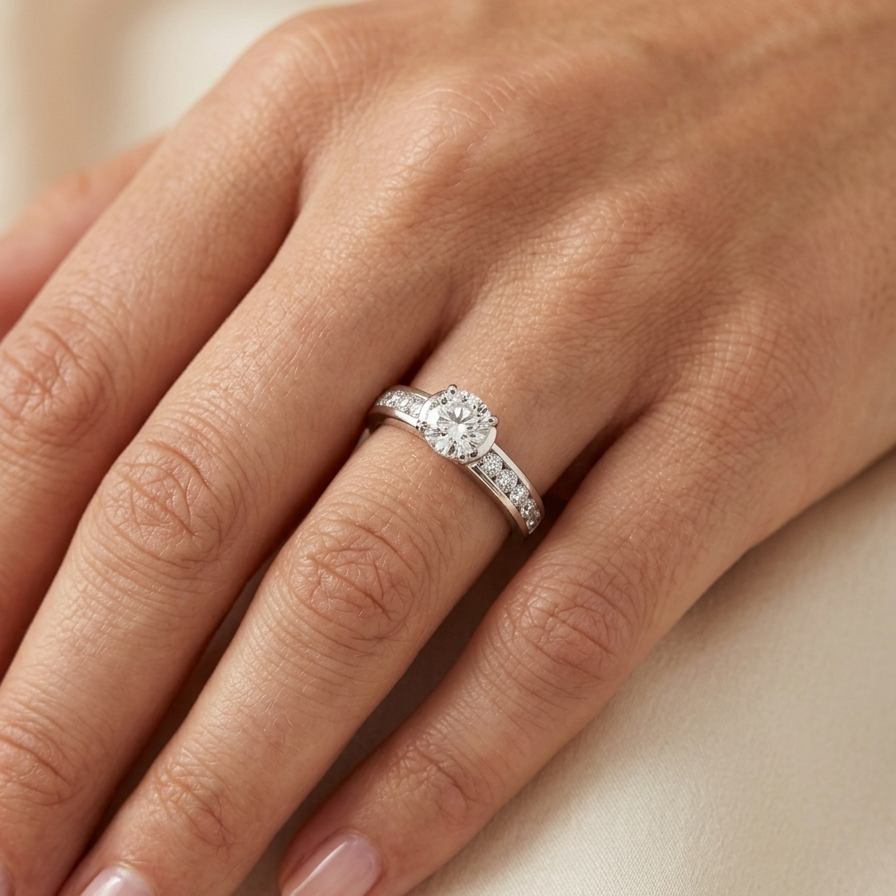 Bague en Or Blanc 18K - 3.51 Grs - Taille 56