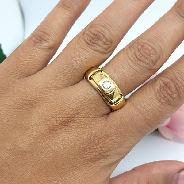 Bague Chevalière en Or Jaune 18k - 8.34 G