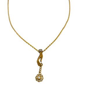 Collier Matinée Or Jaune avec Diamants et Topaze - 4.52 Grs