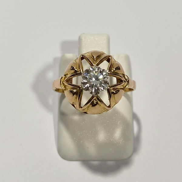 Bague en Or Jaune 18 Carats avec Zirconium
