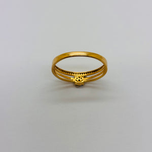 Bague Solitaire en Or Jaune 18 Carats avec Diamants - T 65