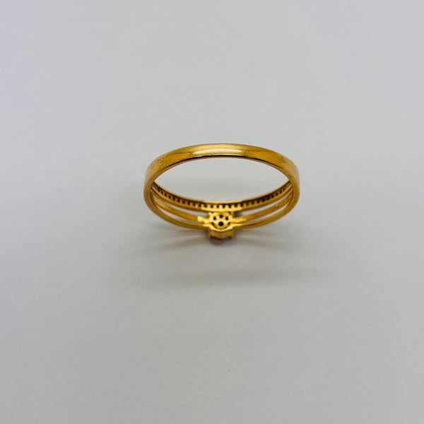 Bague Solitaire en Or Jaune 18 Carats avec Diamants - T 65