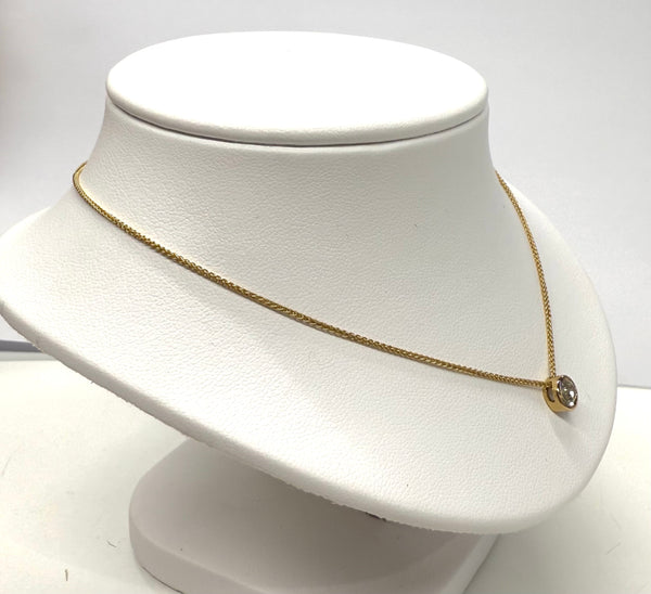 Collier Princesse en Or Jaune 18K & Diamant 0.40ct