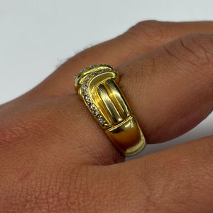 Jonc Or Jaune 18k Diamants