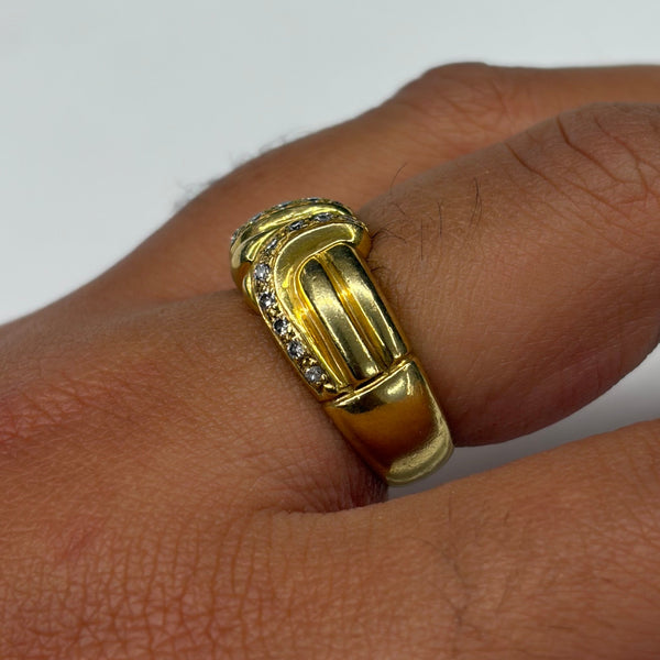 Jonc Or Jaune 18k Diamants