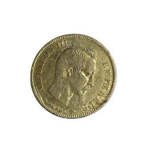 Pendentif Or Jaune Empereur Napoléon III 1855 - 10 Francs Titrage : 900