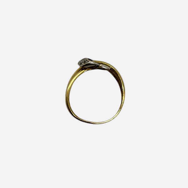 Bague en Or Jaune et Blanc 18 k - 3.83 G