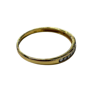 Bague Demi Tour en Or Jaune et Diamants