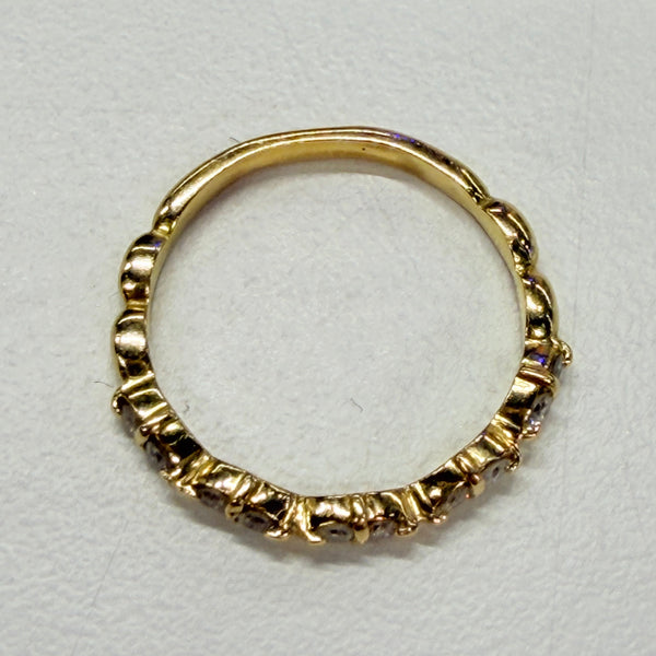 Bague en Or Jaune 18k avec Diamants
