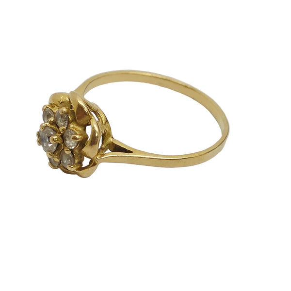 Bague Chou Or Jaune 18 Carats Pierres Oxyde
