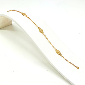 Bracelet maille filigrane en or jaune 18K