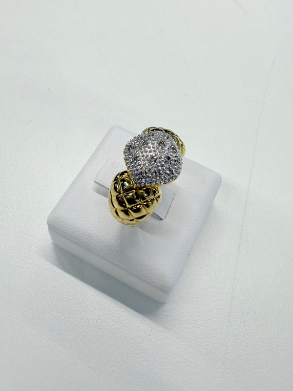 Bague en Or jaune et blanc avec diamants 18K