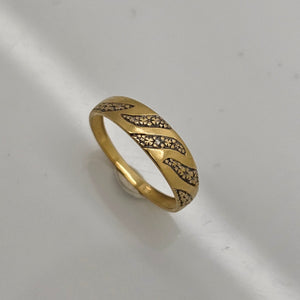 Bague Demi Tour Or Jaune Diamants 18K - 1.55G - Taille 53