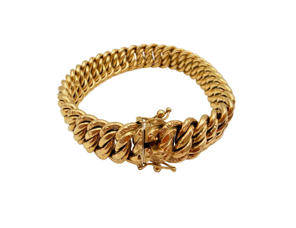 Bracelet Or Jaune 18 Carats Americaine Maille