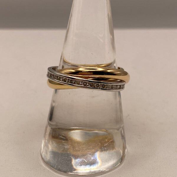 Alliance Or Jaune et Or Blanc 18 Carats - Taille 58