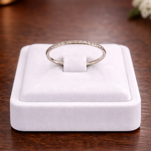 Bague en Or gris 18K demi-tour - 0.73G - Taille 53