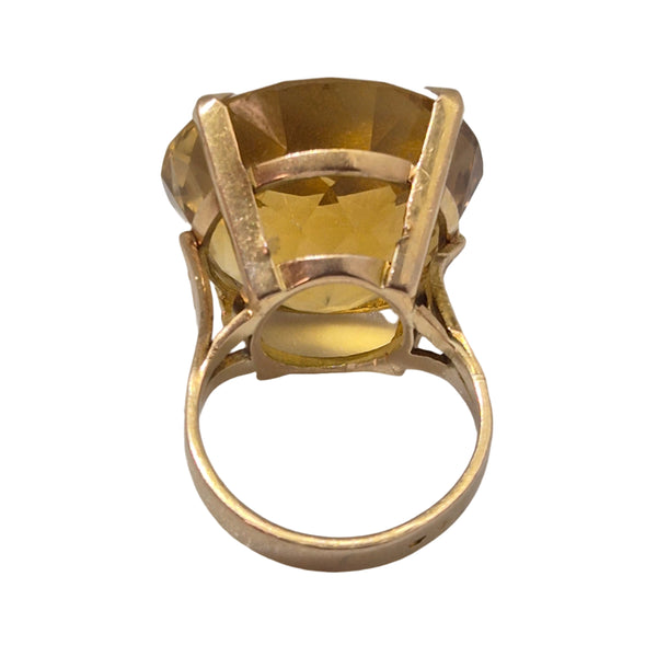 Bague en Or Jaune 18K avec citrine 11.05 Grs - Taille 46