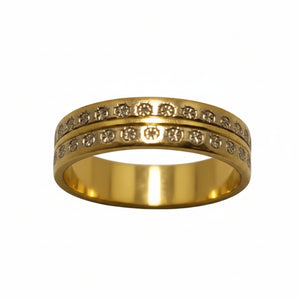 Bague Alliance en Or Jaune et Or Blanc 18K