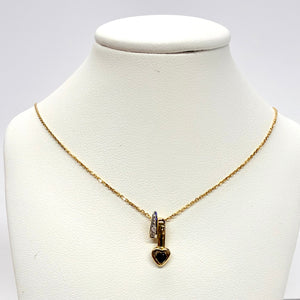 Collier Princesse Or Jaune et Blanc 18k avec Saphir et Diamant 1.81 Grs