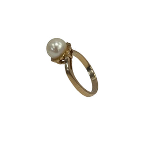 Bague en Or Jaune avec Perle Nacrée 18k