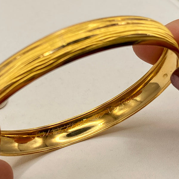 Bracelet Jonc Ciselé en Or Jaune 22K - 9.35g